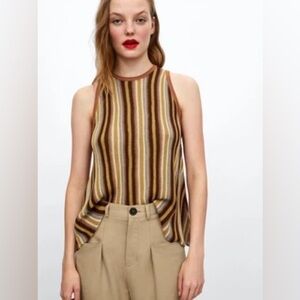 Zara Multicolor Striped Sleeveless Top